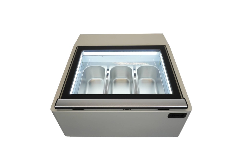 Tischmodell Speiseisvitrine mit Bedienung, 670 x 750 x 375 mm, weiß