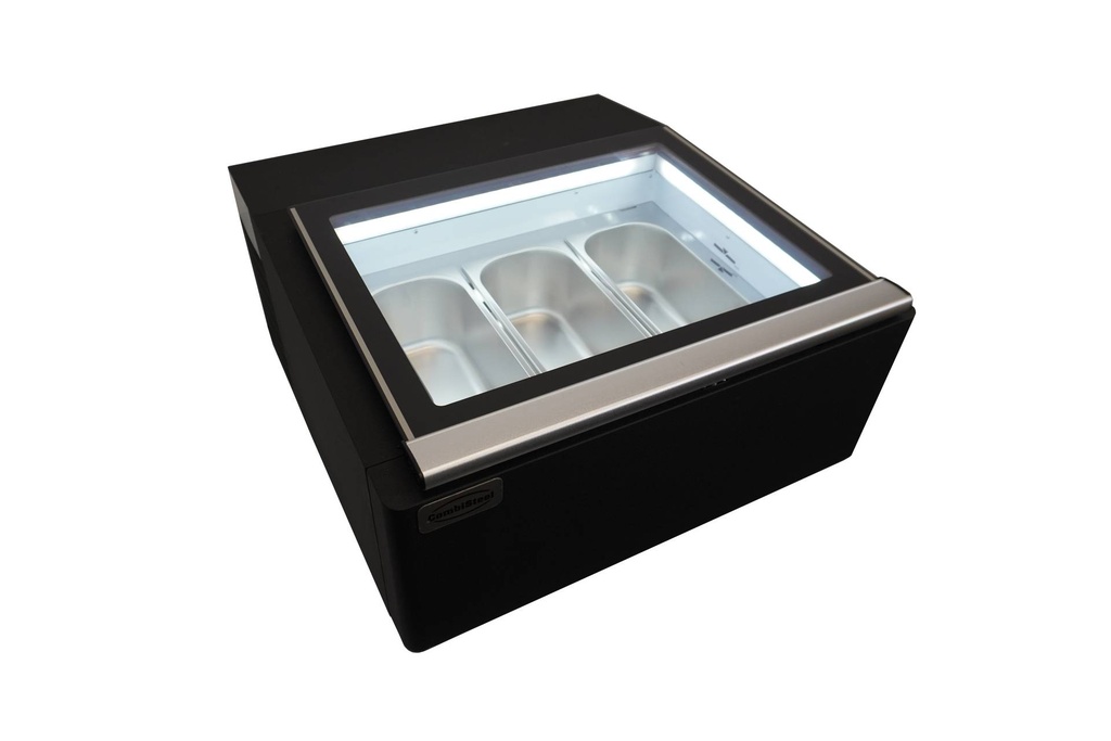 Tischmodell Speiseisvitrine mit Bedienung, 670 x 750 x 375 mm, schwarz