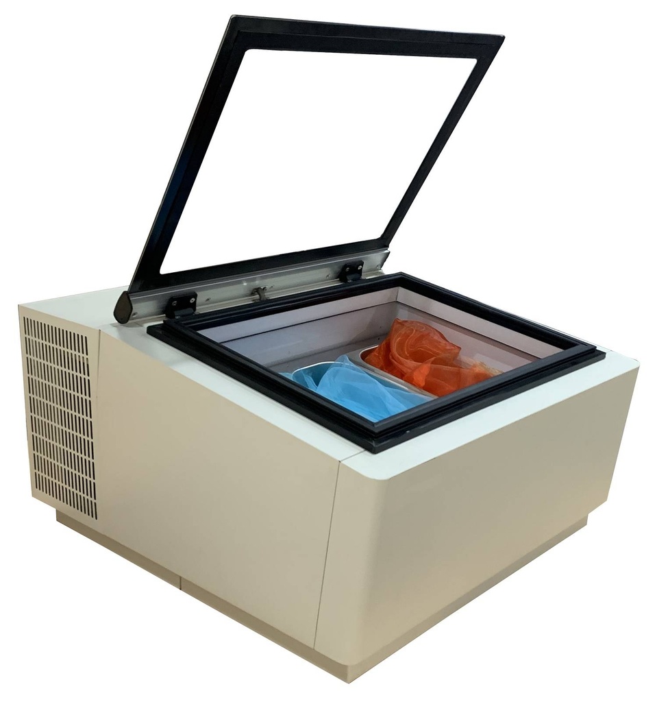 Tischmodell Speiseisvitrine mit Kundenseite, 670 x 750 x 375 mm, weiß