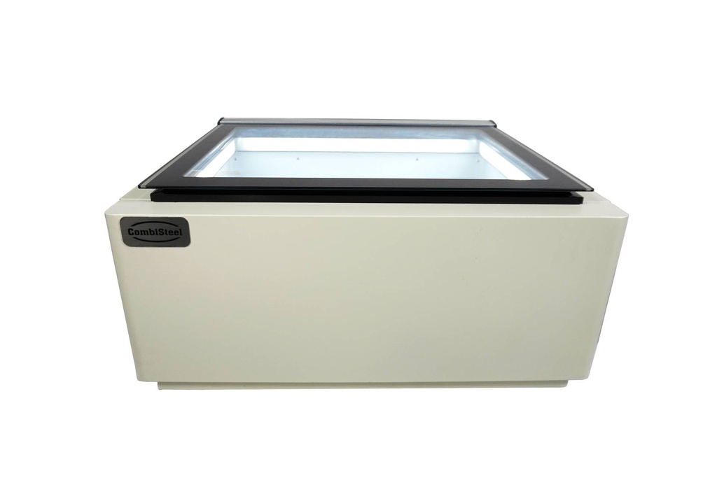 Tischmodell Speiseisvitrine mit Kundenseite, 670 x 750 x 375 mm, weiß
