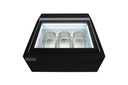 Tischmodell Speiseisvitrine mit Kundenseite, 670 x 750 x 375 mm, schwarz