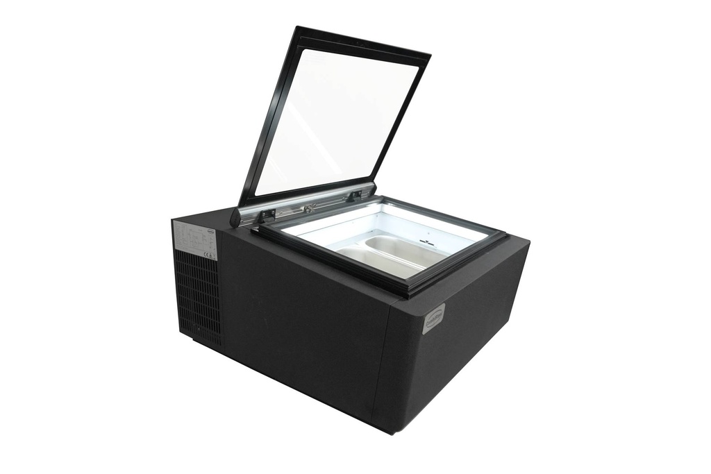 Tischmodell Speiseisvitrine mit Kundenseite, 670 x 750 x 375 mm, schwarz