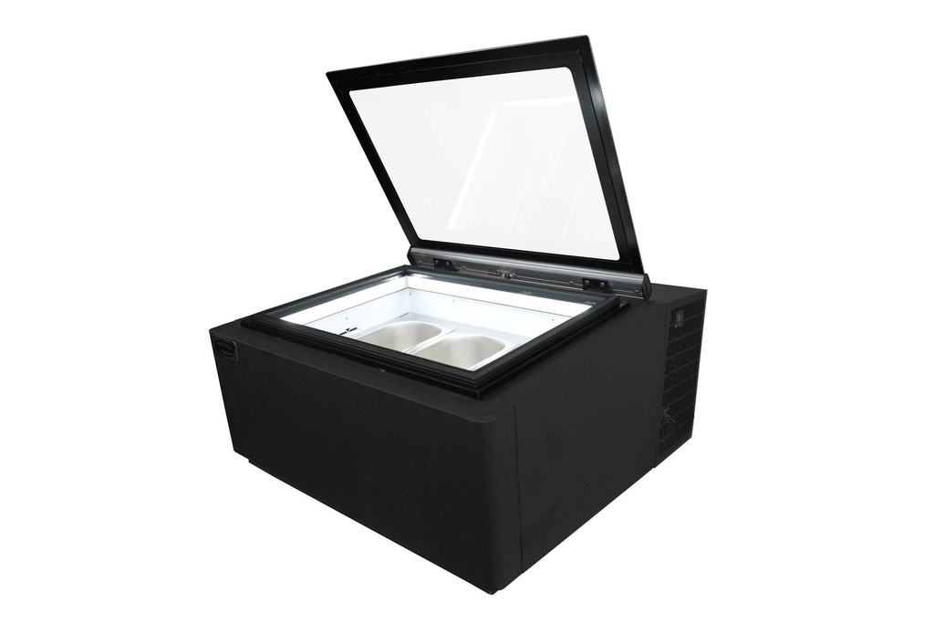 Tischmodell Speiseisvitrine mit Kundenseite, 670 x 750 x 375 mm, schwarz