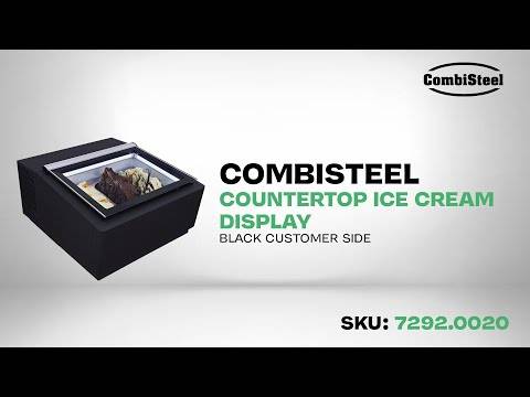 Tischmodell Speiseisvitrine mit Kundenseite, 670 x 750 x 375 mm, schwarz