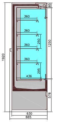 Wandkühlung Jamie 1.9, 1935 x 665 x 1920 mm, schwarz