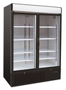 Kühlschrank 2 Glastüren aus Zwart gelakt staal, schwarz