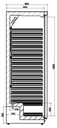 Kühlschrank 1 aus Edelstahl, 775 x 695 x 1885 mm, 419 L