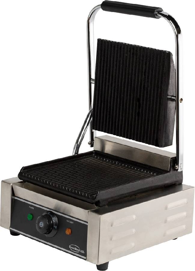 Kontaktgrill Einzeln aus Edelstahl, 320 x 410 x 190 mm