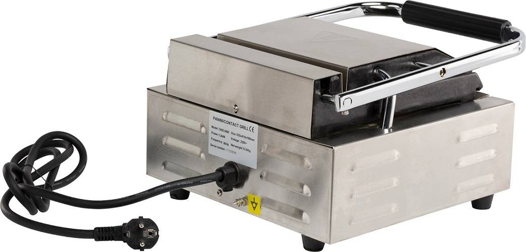 Kontaktgrill Einzeln aus Edelstahl, 320 x 410 x 190 mm