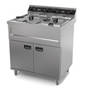 Elektro Friteuse aus Edelstahl, 2 x 12 L, 2 x 9 kW, 800 x 700 x 850 mm