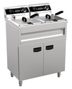Elektro Friteuse aus Edelstahl, 2 x 9 L, 695 x 530 x 970 mm