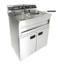 Elektro Friteuse aus Edelstahl, 2 x 9 L, 695 x 530 x 970 mm