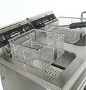 Elektro Friteuse aus Edelstahl, 2 x 9 L, 695 x 530 x 970 mm