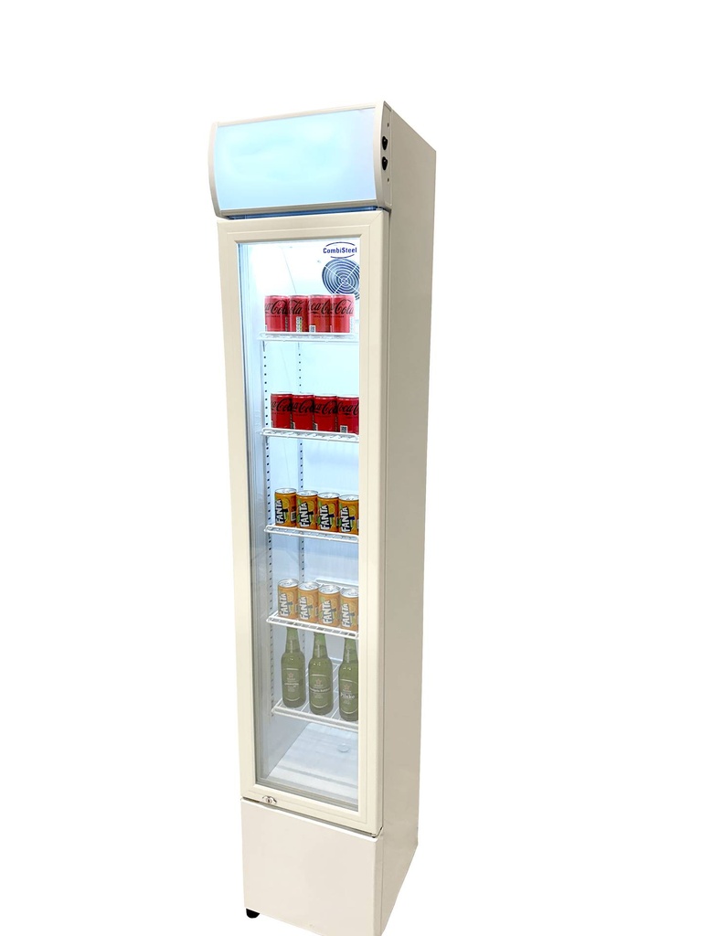 Kühlschrank Glastür Schmall, 360 x 422 x 1880 mm, weiß