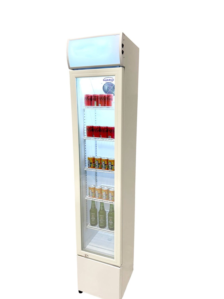 Kühlschrank Glastür Schmall, 360 x 422 x 1880 mm, weiß