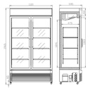 Kühlschrank mit Schiebeglastüren, 1120 x 610 x 1965 mm