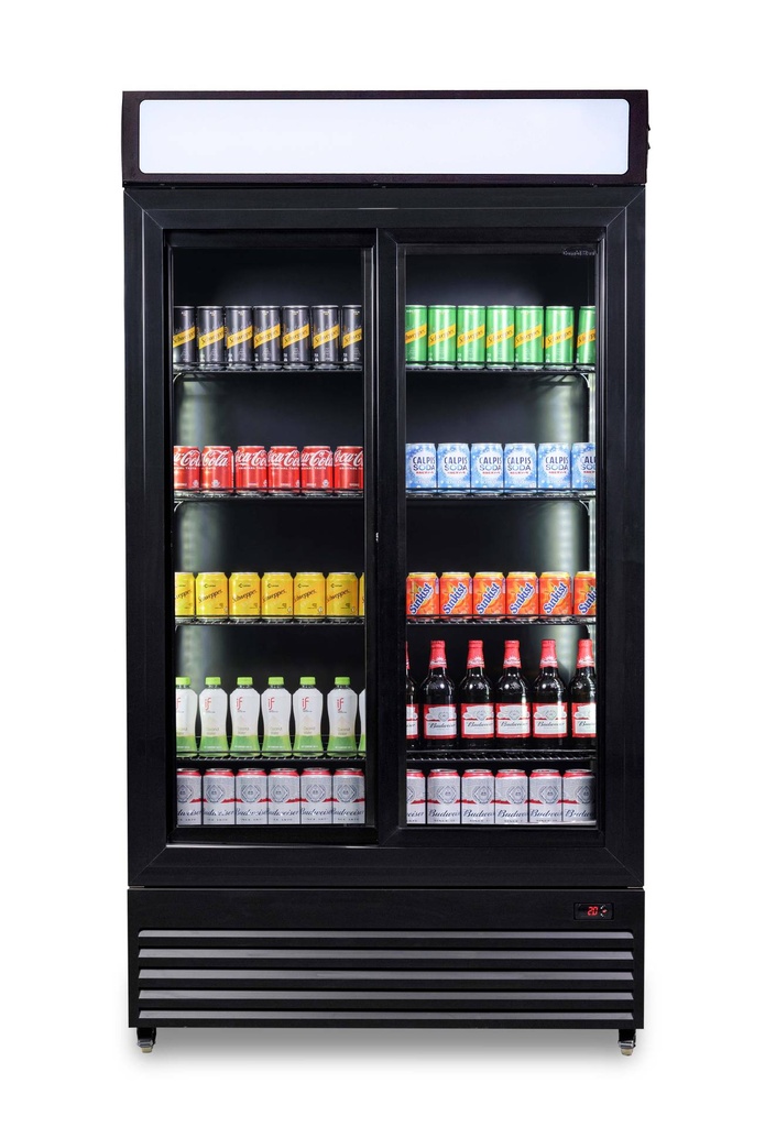 Kühlschrank mit Schiebeglastüren BEZ-780 SL, schwarz