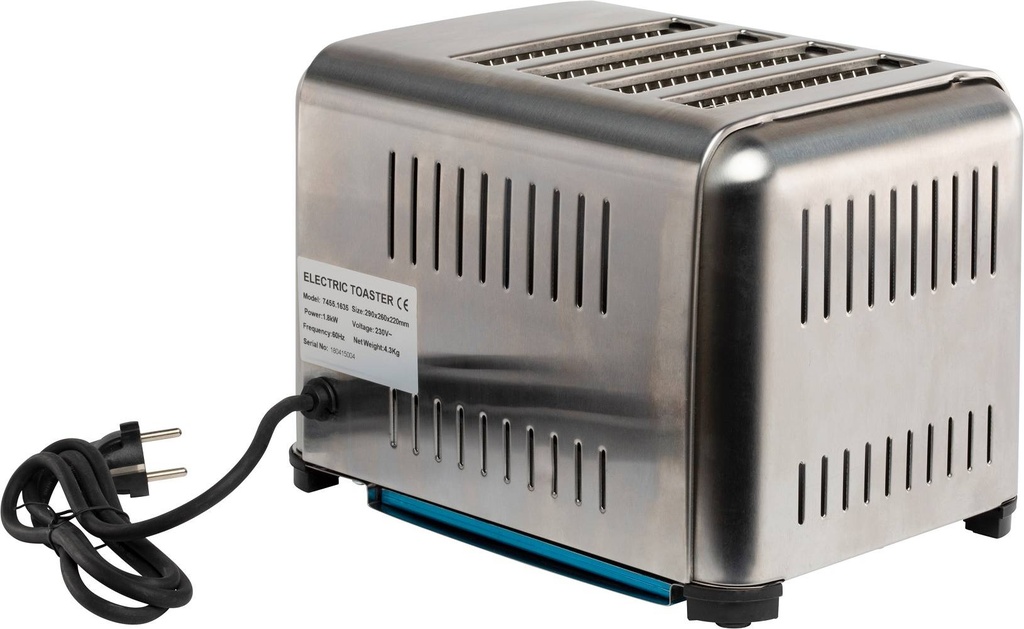 Toaster 4 aus Edelstahl, 290 x 260 x 220 mm