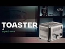 Toaster 4 aus Edelstahl, 290 x 260 x 220 mm