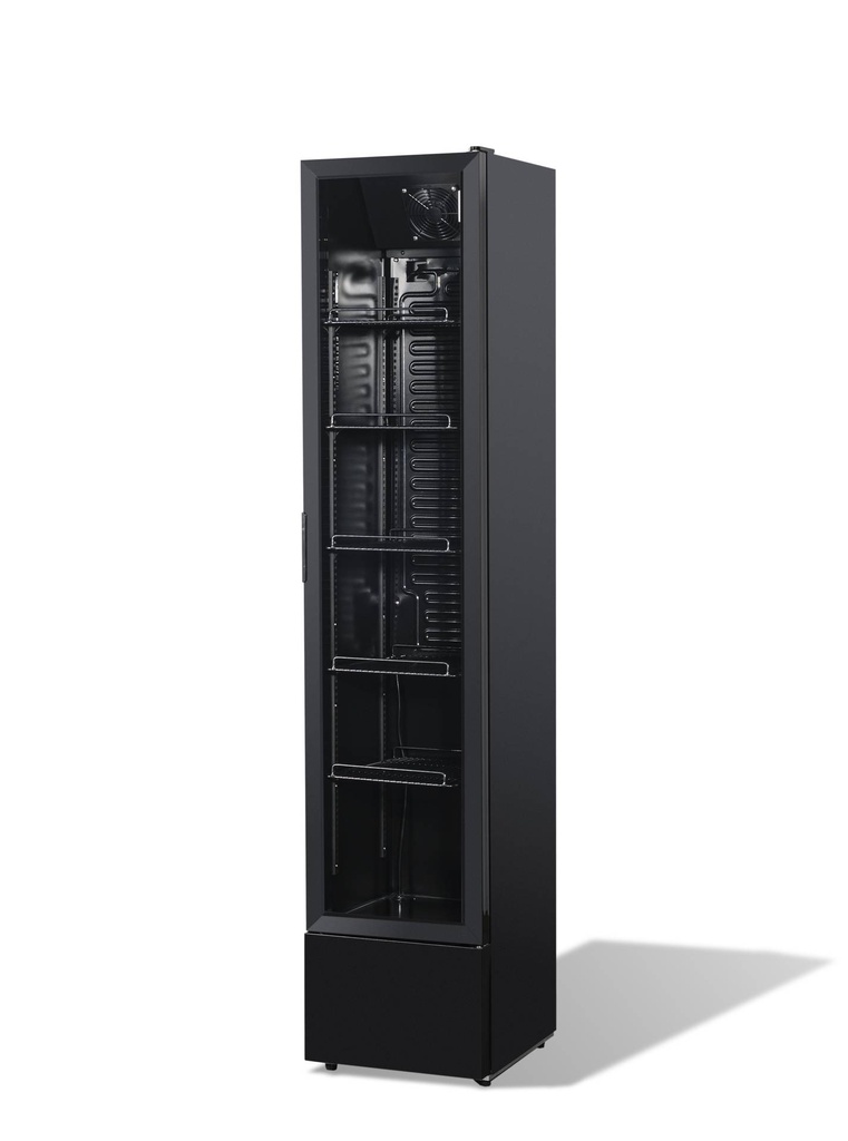 Kühlschrank Glastür, 390 x 470 x 1880 mm, schwarz