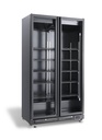 Kühlschrank 2 Glastüren, 1120 x 597 x 2100 mm, schwarz