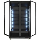 Kühlschrank 2 Glastüren, 1120 x 597 x 2100 mm, schwarz