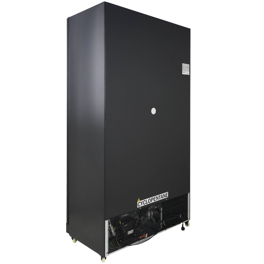 Kühlschrank 2 Glastüren, 1120 x 597 x 2100 mm, schwarz
