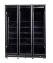 Kühlschrank 3 Glastüren, 1600 x 600 x 2100 mm, schwarz