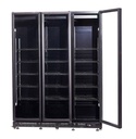 Kühlschrank 3 Glastüren, 1600 x 600 x 2100 mm, schwarz