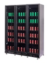 Kühlschrank 3 Glastüren, 1600 x 600 x 2100 mm, schwarz