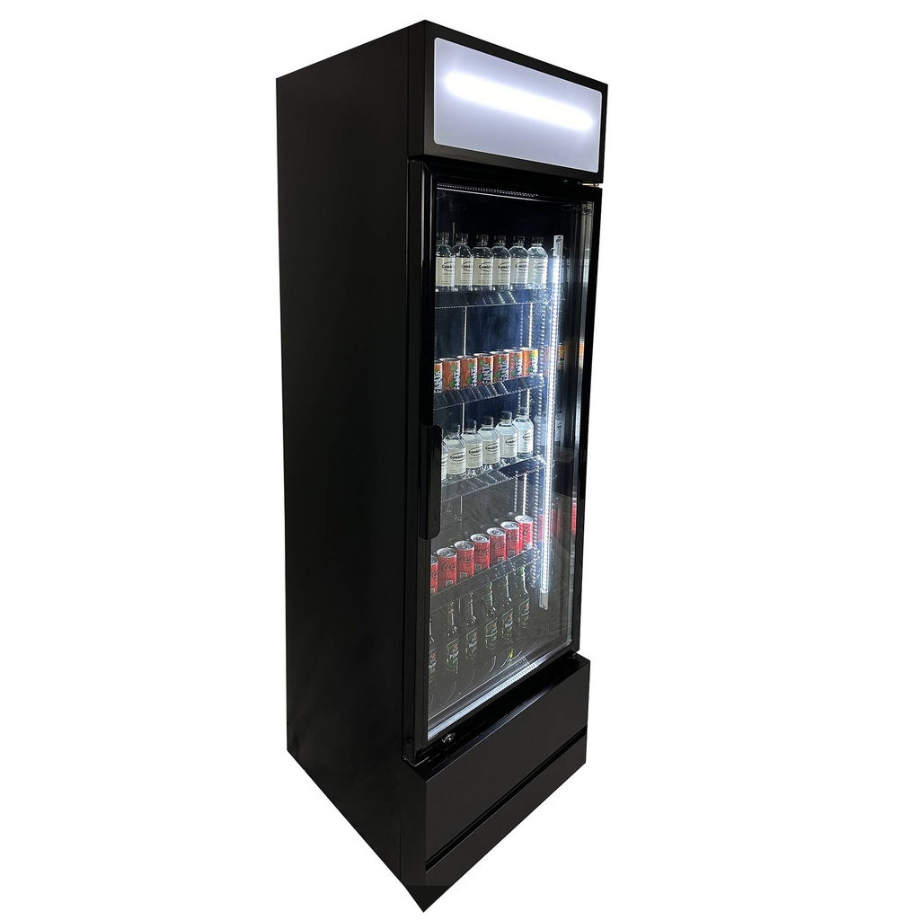 Kühlschrank Glastür, 610 x 610 x 1973 mm, 360 L, schwarz