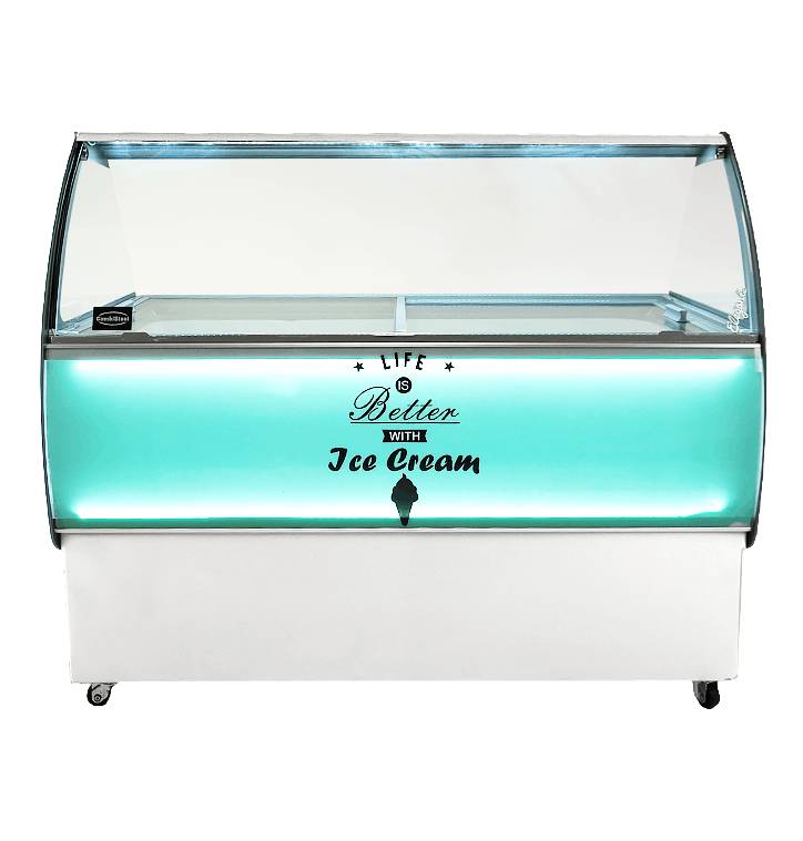 Speiseisvitrine Curacao, 10 x 5 L, 1447 x 825 x 1257 mm, weiß