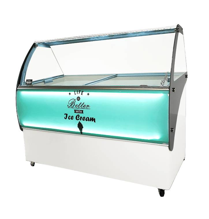 Speiseisvitrine Curacao, 10 x 5 L, 1447 x 825 x 1257 mm, weiß