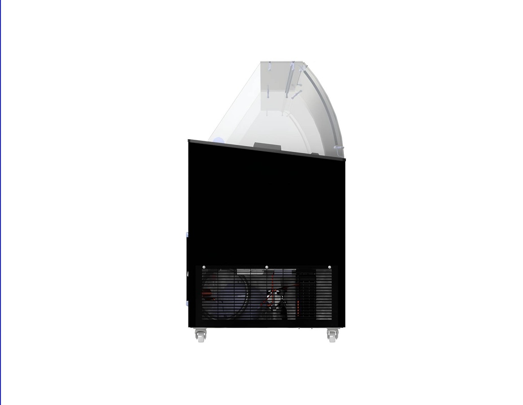 Speiseisvitrine Tenerife, 10 x 5 L, 1439 x 727 x 1229 mm, schwarz