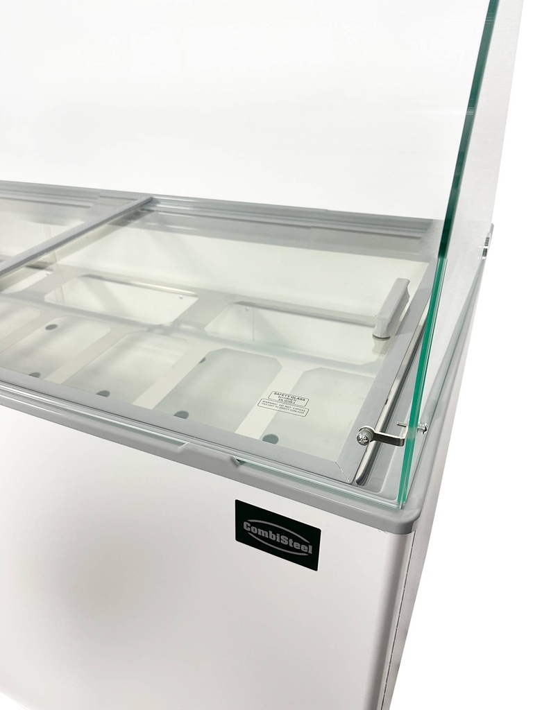 Speiseisvitrine Tenerife, 10 x 5 L, 1439 x 727 x 1229 mm, weiß