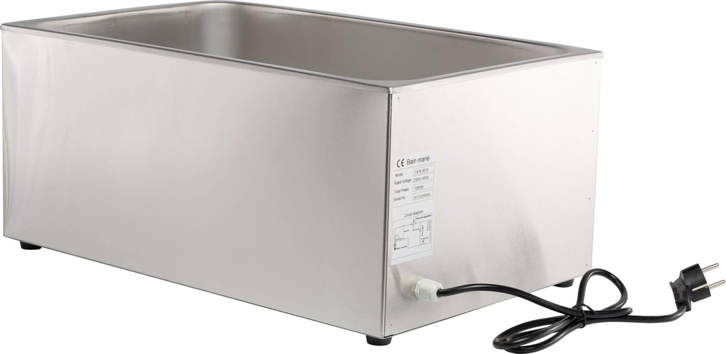 Elektro Bain-Marie aus Edelstahl, 538 x 336 x 243 mm