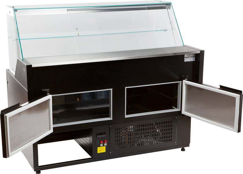 Kühlvitrine Oscar 1.5, 1584 x 815 x 1280 mm, schwarz