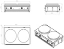 Crêpes Gerät aus Edelstahl, 900 x 520 x 245 mm, Ø 400 mm