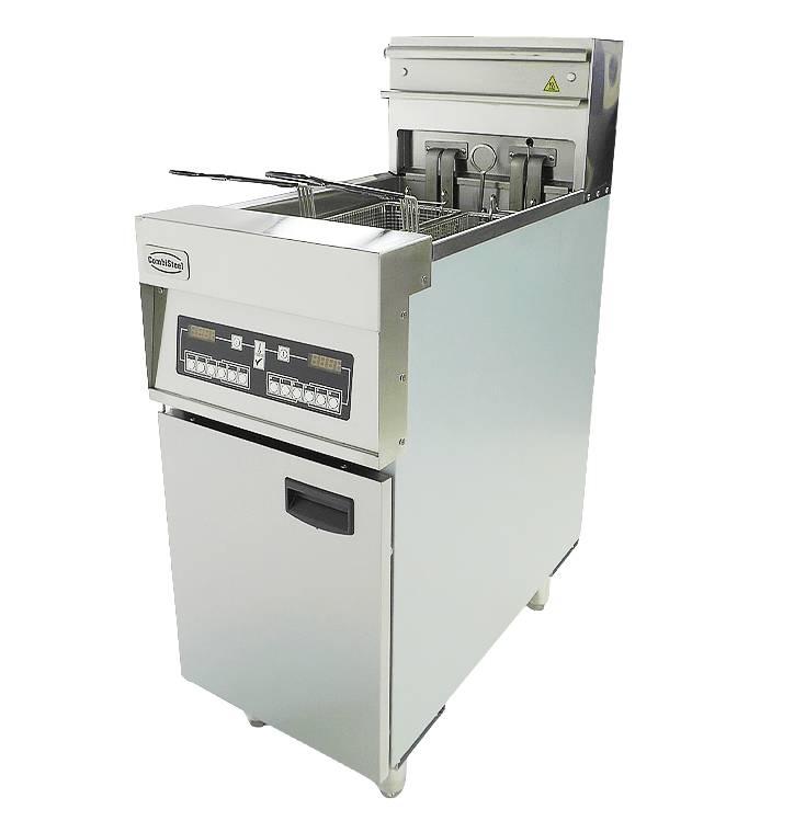Elektro Friteuse aus Edelstahl, 1 x 25 L, 400 x 800 x 1180 mm
