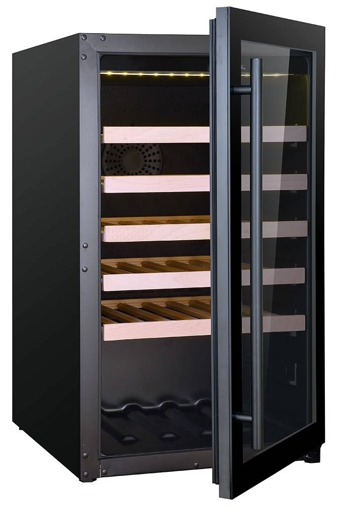 Weinkühlschranke Single, 118 L, 485 x 600 x 820 mm, schwarz