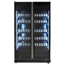 Kühlschrank 2 Glastüren, 1100 x 600 x 1980 mm, schwarz