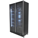 Kühlschrank 2 Glastüren, 1100 x 600 x 1980 mm, schwarz