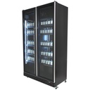 Kühlschrank 2 Glastüren, 1100 x 600 x 1980 mm, schwarz
