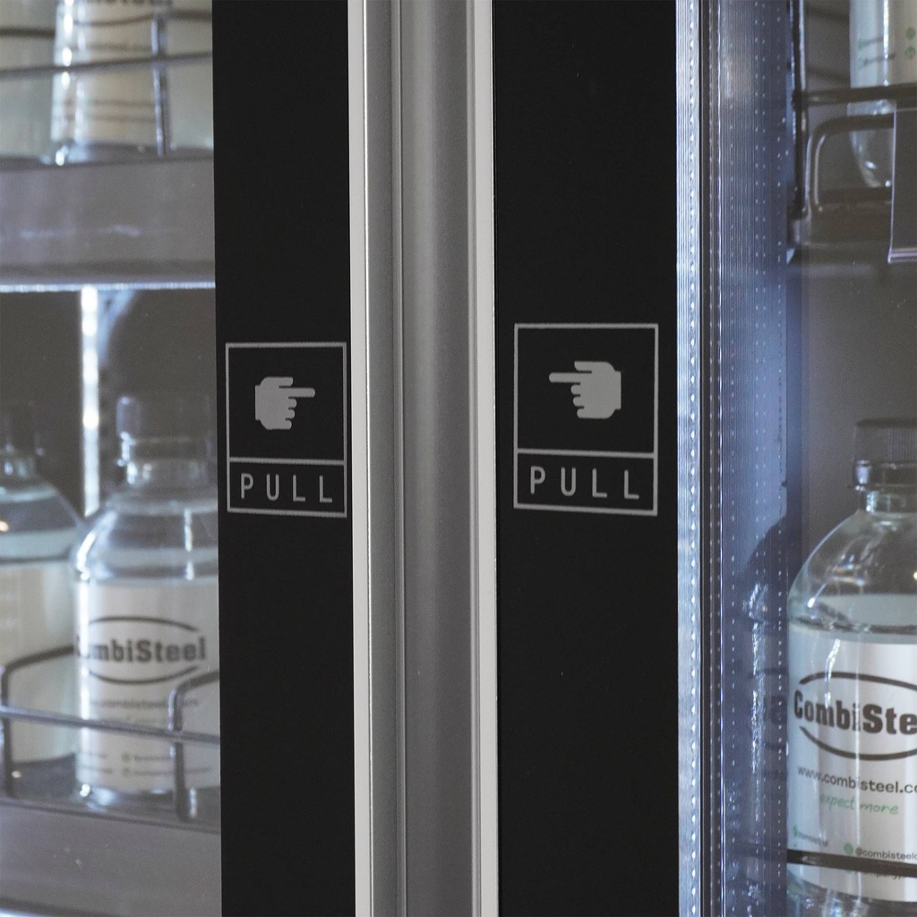 Kühlschrank 2 Glastüren, 1100 x 600 x 1980 mm, schwarz