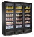 Kühlschrank 3 Glastüren, 1880 x 705 x 2050 mm, schwarz