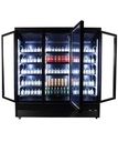 Kühlschrank 3 Glastüren, 1880 x 705 x 2050 mm, schwarz