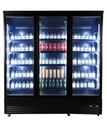 Kühlschrank 3 Glastüren, 1880 x 705 x 2050 mm, schwarz