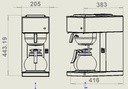 Kaffeemaschine inkl. 1 aus Edelstahl, 1.8 L, 205 x 405 x 455 mm