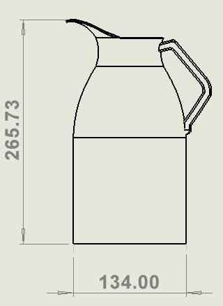 Kaffee-Thermoskanne aus Edelstahl, 2.0 L, 134 x 266 mm