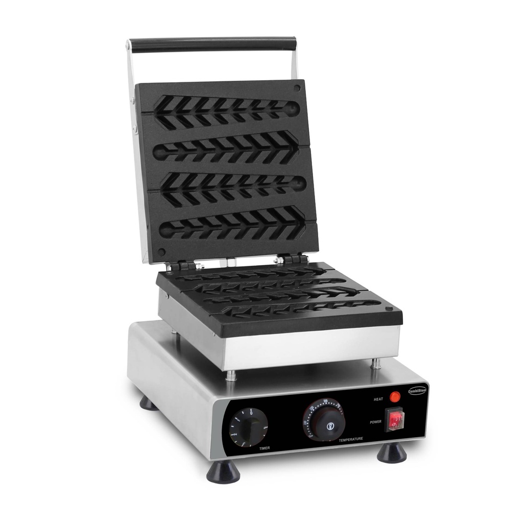 Waffeleisen 4ST mit Lutscher aus Edelstahl, 305 x 430 x 505 mm